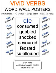 Vivid Verbs Word Wall Posters