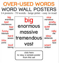 Over-Used Words Word Wall Posters